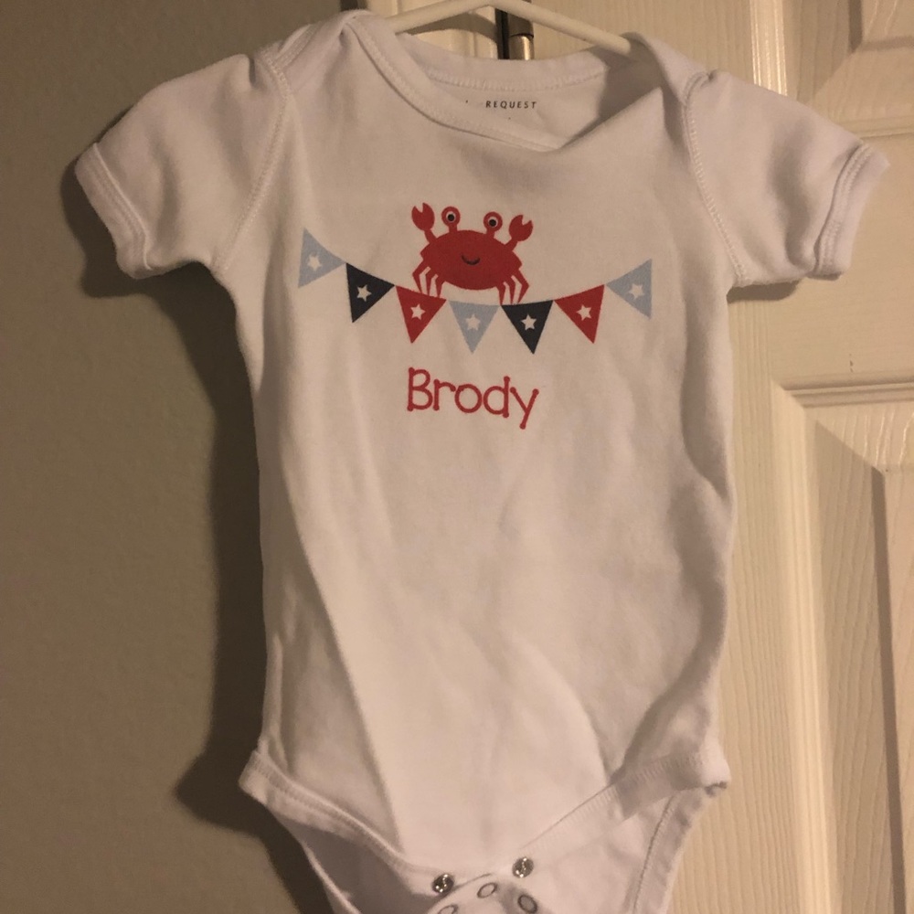 Brody Personalized Crab Onesie
